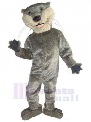 Komische graue Katze Maskottchen Kostüm Tier mit kleinen Augen