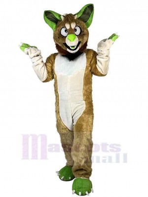 Grüne Nase Brauner Wolf Maskottchen Kostüm Tier