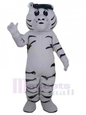 weißer Tiger Maskottchen Kostüm Tier Verrücktes Kleid
