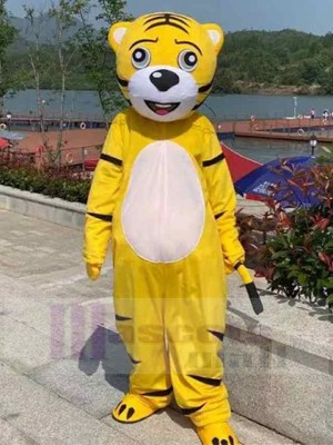 Gelber Tiger im Freien Maskottchen Kostüm Tier