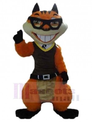 Lustiger Tiger Maskottchen Kostüm Tier mit Brille