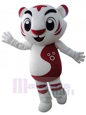 Rot-weiße Tigerkatze Maskottchen Kostüm Tier