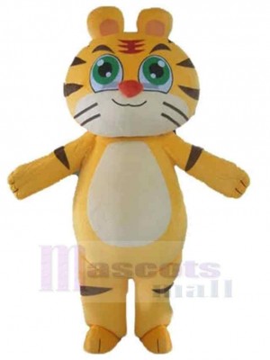 Gelber Cartoon-Tiger Maskottchen Kostüm Tier