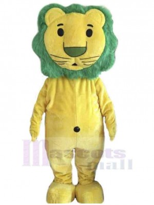 Grünes Haar Gelber Löwe Maskottchen-Kostüm Tier
