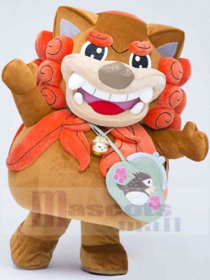 Brauner und orangefarbener Löwe Maskottchen-Kostüm Tier
