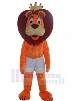 König der orangefarbenen Löwen Maskottchen-Kostüm Tier