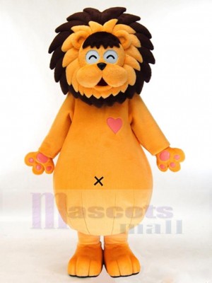 Glücklicher orangefarbener Löwe Maskottchen-Kostüm Tier