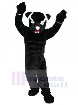 Mächtiger schwarzer Panther Maskottchen-Kostüm Tier