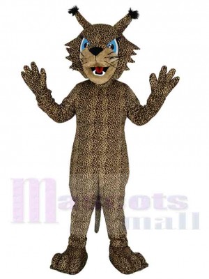 Braun gefleckter Bobcat Maskottchen Kostüm
