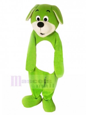 Glücklich Grünes Boxer-Hundemaskottchen-Kostüm mit langen Ohren Tier