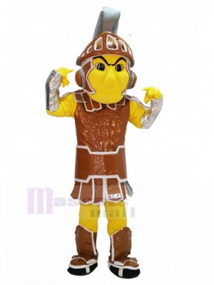 Spartanischer Ritter mit brauner Rüstung Maskottchen Kostüm Menschen