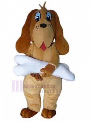Braunes Langohr-Maskottchen-Kostüm für Hunde mit großem Knochentier