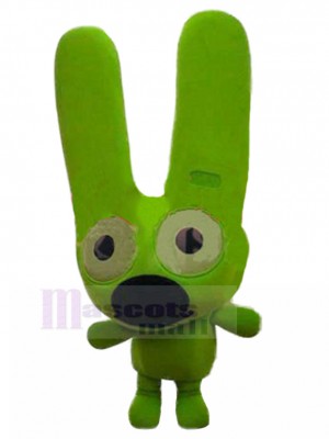 Neongrüner Hund Maskottchen-Kostüm mit langen Ohren Tier