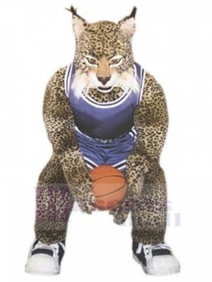 Leistungsstark Rotluchs Maskottchen Kostüm im Basketball-Trikot Tier