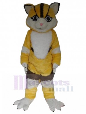Clever Gelbe und braune Katze Maskottchen Kostüm Tier