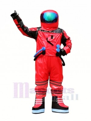 Rot Astronaut Raumfahrer Maskottchen Kostüm Erwachsene