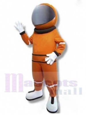 Astronaut Maskottchen Kostüm im orangen Raumanzug Menschen