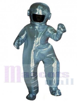Astronaut Maskottchen Kostüm im silbernen Raumanzug Menschen