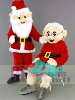 Herr Weihnachtsmann / Frau Santa Claus Maskottchen Kostüme Menschen