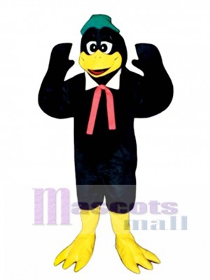 Niedlich Beere schwarzer Vogel   mit Kragen, Hut & Krawatte Maskottchen Kostüm Vogel  