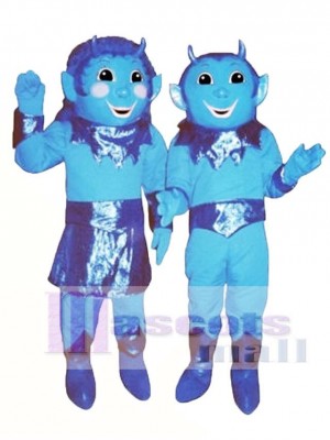 Junge Blau Devil (rechts) Maskottchen Kostüm