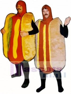 Hot Dog mit Relish (links) Maskottchen Kostüm