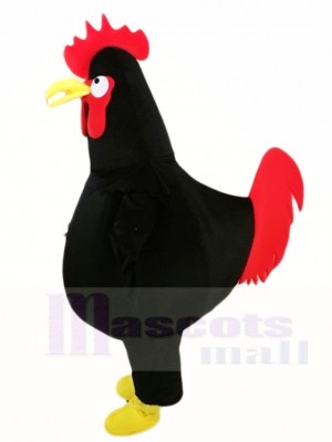 Schwarzes Huhn Hahn Maskottchen Kostüm Geflügel Tier