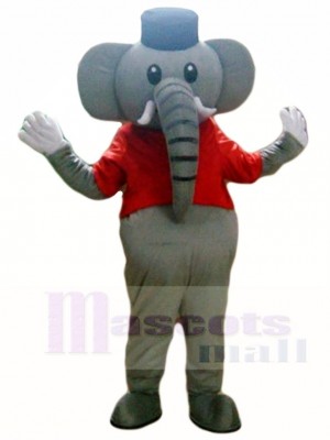Grauer Elefant im roten Weste Maskottchen Kostüm Tier