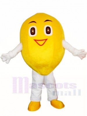 Lächelnde Zitronen Maskottchen Kostüm Frucht