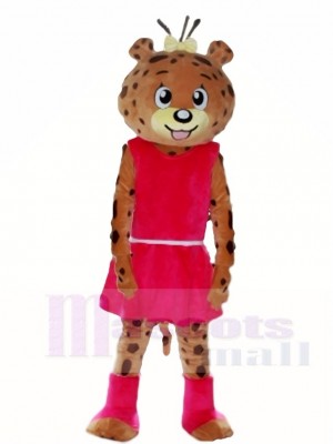 Rosa Kleid Leopard Panther Maskottchen Kostüme Tier