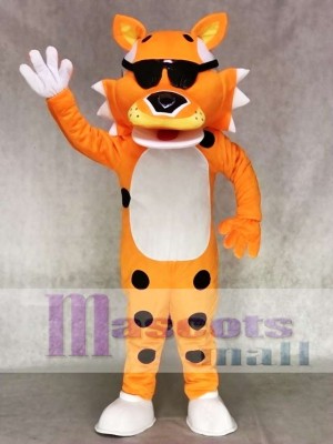 Niedlicher orange Chester Cheetah mit SunGlasses Maskottchen Kostüm Tier