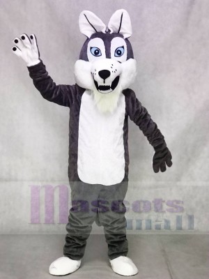Graue Grau Langhaarige Wolf Maskottchen Kostüme Tier