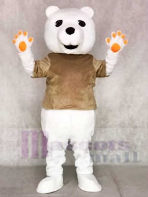 Tan Shirt Eisbär Maskottchen Kostüm Tier