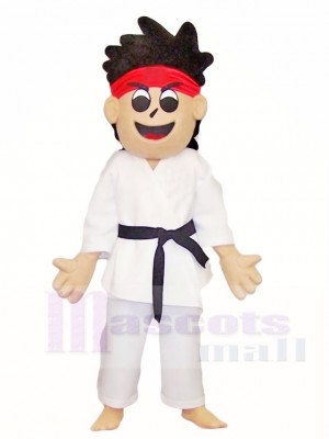 Karate Kind Junge Maskottchen Kostüme Menschen