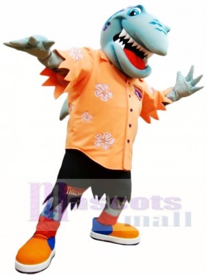 Orange Hemd Hai Maskottchen Kostüm Ozean