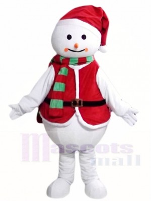 Schneemann Maskottchen Kostüme mit Hut Weihnachten