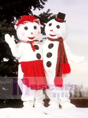 Nette Frau Snowman Maskottchen Kostüm Weihnachten Xmas