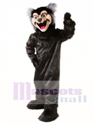 Nettes schwarzes Wolf Maskottchen Kostüm Tier