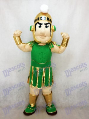Grün und Golden Spartan Trojan Ritter Sparty Maskottchen Kostüm Kostüm Karneval
