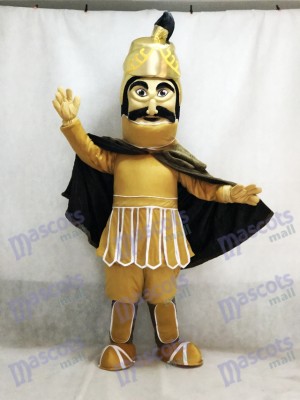Heftiger goldener Helm Trojan Krieger Maskottchen Kostüm