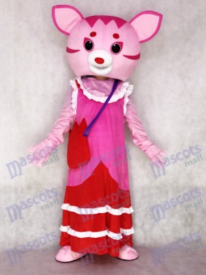 Fee rosa Katze erwachsenes Maskottchen Kostüm