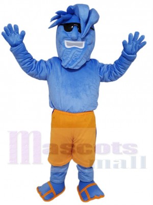 Willy die Welle Blue Waves mit Sonnenbrille Maskottchen Kostüm