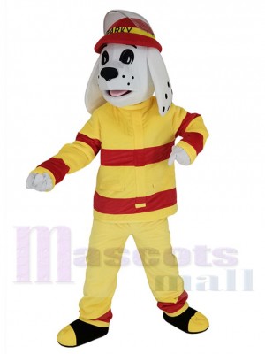 Sparky der Feuerhund Maskottchen Kostüm Tier mit Red Hat