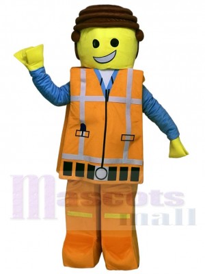 Orange Lego Building Block Figur Maskottchen Kostüm
