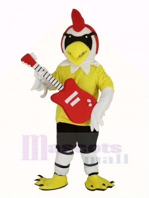 Hahn mit Gitarre Maskottchen Kostüm Tier