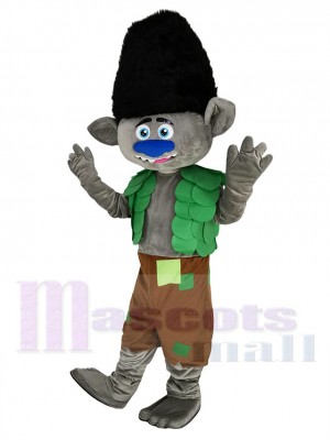 Trolls Junge Elf mit Grün Weste Maskottchen Kostüm Karikatur