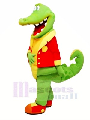 glücklich Alligator im rot Maskottchen Kostüme Billig