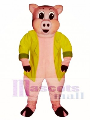 Großes Schwein mit Jacket Maskottchen Kostüm Tier