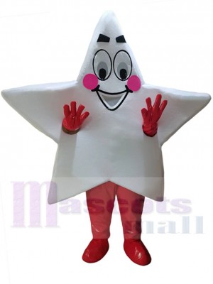 Smiley-weißer Stern Maskottchen-Kostüm Für Erwachsene Maskottchenköpfe