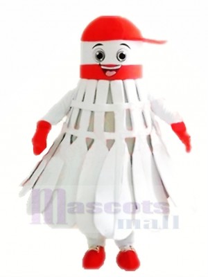 Badminton mit rot Hut Maskottchen Kostüm Hochschule